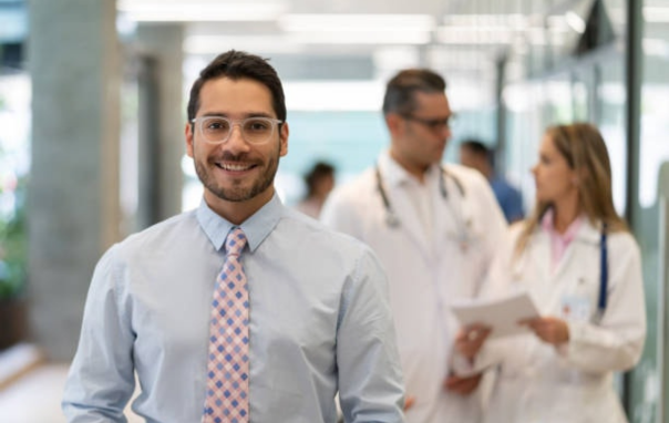 A medical office administrator at work