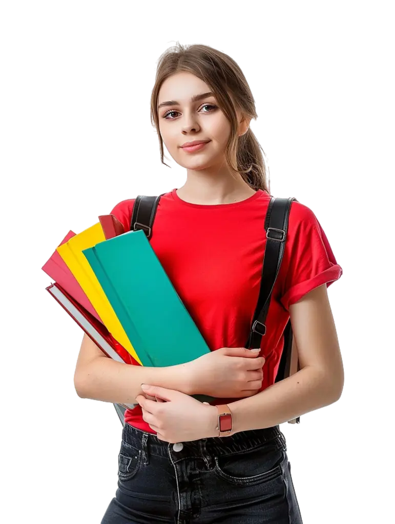 photo portrait young smiling female college school student holding books with backpack 1157x1536 1 771x1024 1